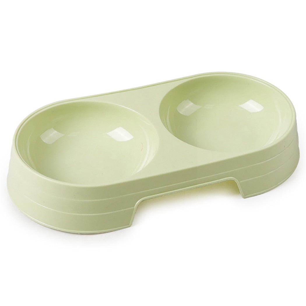Affordable Candy-Colored Plastic Double Pet Bowls for Easy Feeding and Cleaning PetTech Paradise