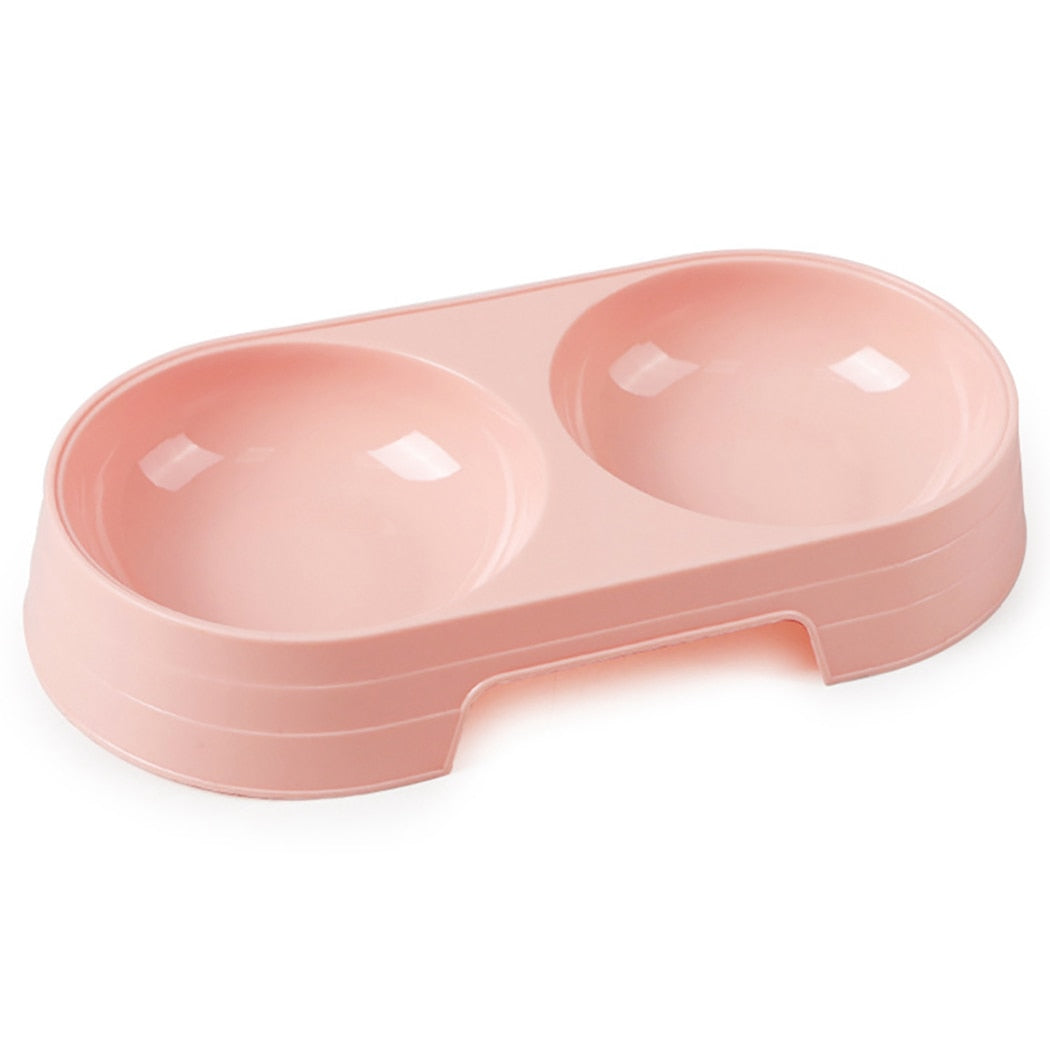 Affordable Candy-Colored Plastic Double Pet Bowls for Easy Feeding and Cleaning PetTech Paradise
