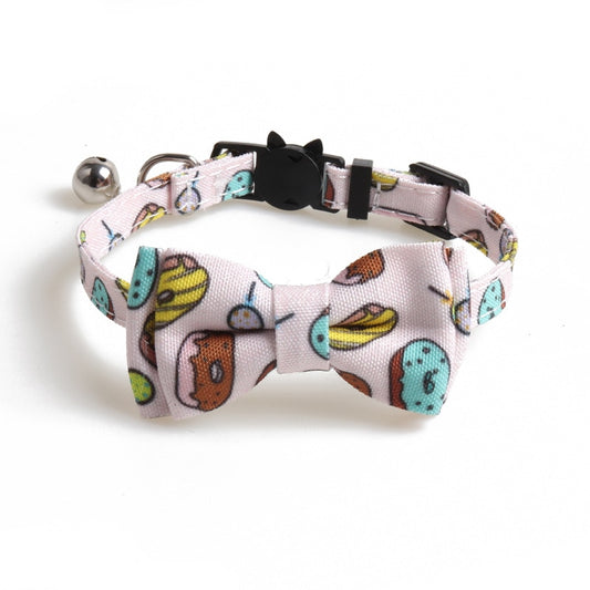 Donut Pattern Bowtie Cat Collars: Safe and Adjustable with Bell PetTech Paradise
