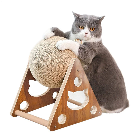 Interactive Cat Scratcher with Sisal Rope Ball - Perfect for Cat Play and Scratching PetTech Paradise